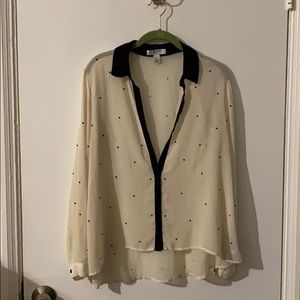 Sheer black and white blouse